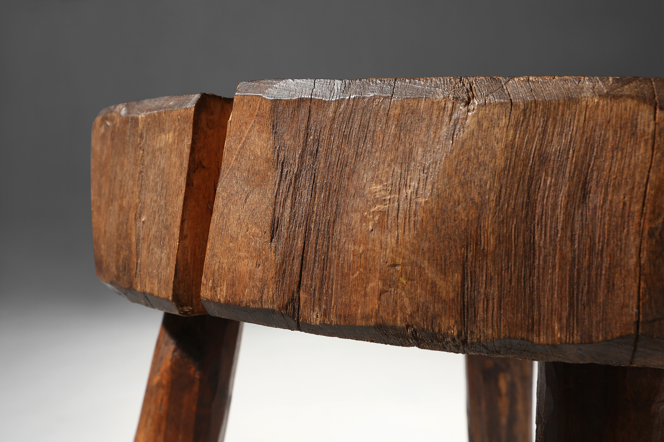 Rustic wooden stool 19th centurythumbnail
